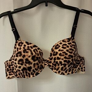 Soma Leopard Print Bra with Black Straps